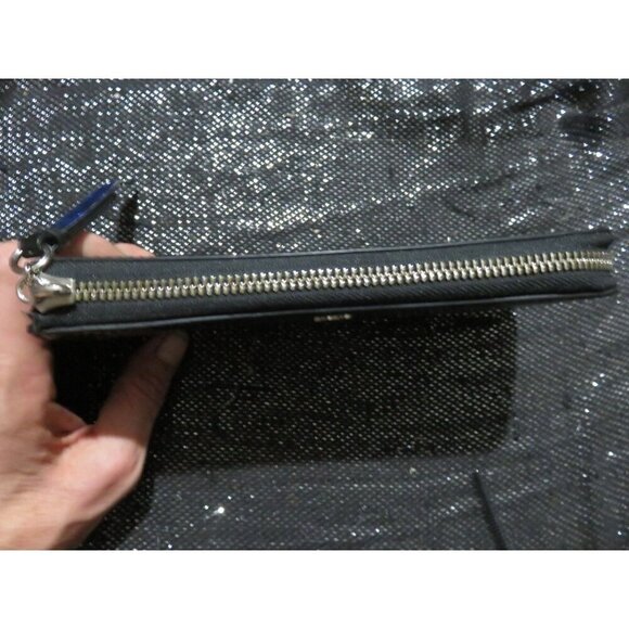 Coach Black Embossed Patent Leather 3/4 zip Accordion Continental Long Wallet - Picture 8 of 10